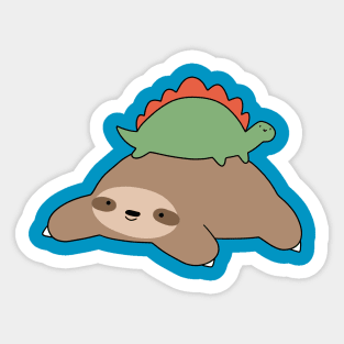 Sloth and Little Stegosaurus Sticker